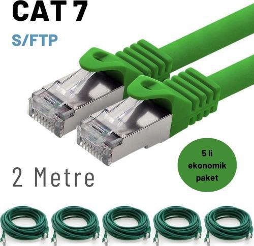 5 adet 2 Metre IRENIS CAT7 Kablo S/FTP Ethernet Network LAN Ağ Kablosu