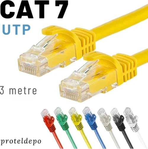 CAT7 UTP Kablo Ethernet Network İnternet Lan Ağ Kablosu