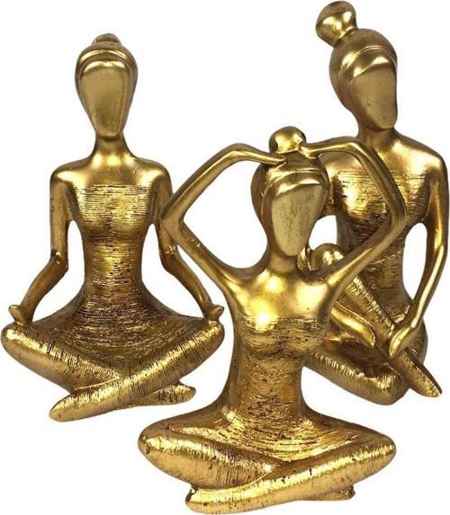 3'lü Dekoratif Yogacı Kız Gold