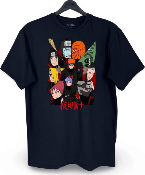 Naruto Boruto Ninja Baskılı Loose Fit Bisiklet Yaka Unisex Tişört Anime Manga