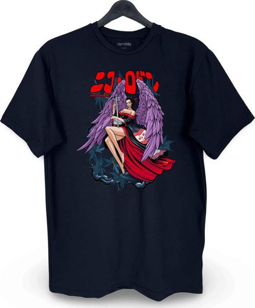 Niko Robin One Piece Baskılı Loose Fit Bisiklet Yaka Unisex Tişört Anime Manga