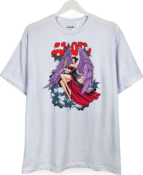 Niko Robin One Piece Baskılı Loose Fit Bisiklet Yaka Unisex Tişört Anime Manga