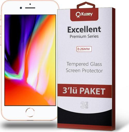 Apple iPhone 8 Temperli Ekran Koruyucu Kırılmaz Cam Ekonomik 3'lü Paket