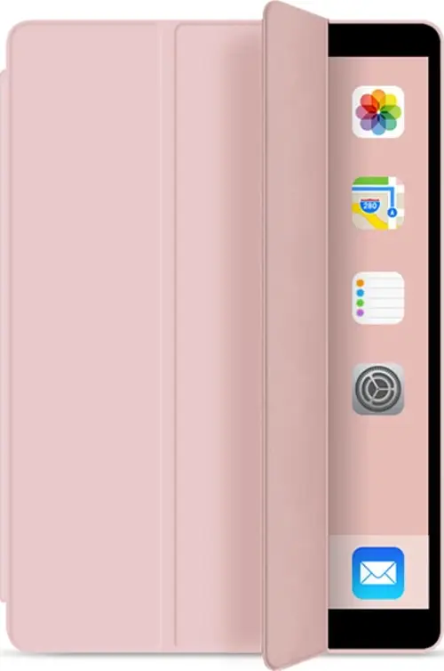 Samsung Galaxy Tab A7 Kılıf Yatay Stand Özellikli Arkası Sert P.c PU Deri Kapak Smar Kılıf
