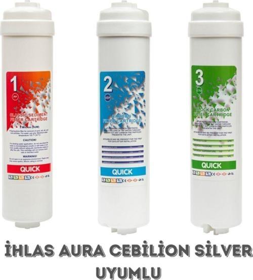 Aura Cebilon Silver Su Arıtma Cihazı Uyumlu 3Lü Filtre Set