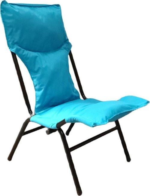 Katlanan Şezlong Sandalye -- Siyah Iskeletli, Düz Renk Polyester Kumaşlı --