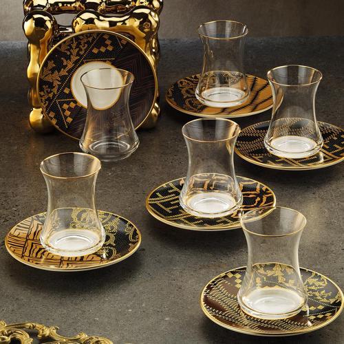 1453 Kariye Gold 12 Parça 6 Kişilik Çay Seti 110 ml