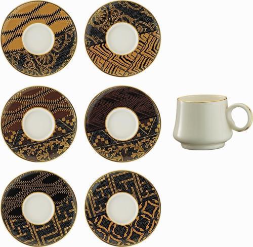 1453 Kariye Yüzük Gold 12 Parça 6 Kişilik Kahve Fincan Takımı 90 ml