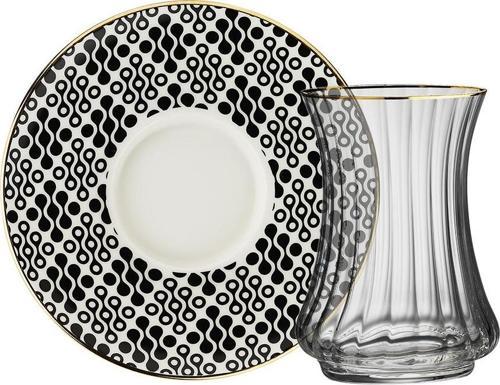1453 Pastel Optik 12 Parça 6 Kişilik Çay Seti 110 ml