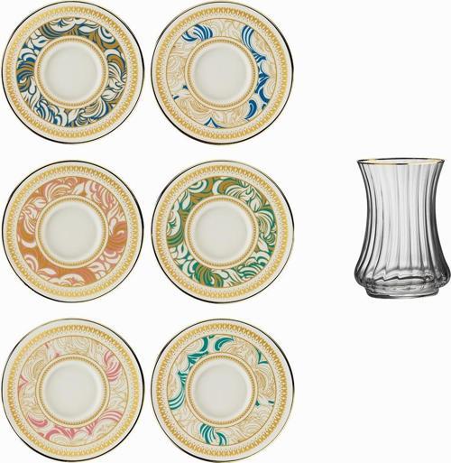 1453 Şal Optik 12 Parça 6 Kişilik Çay Seti 110 ml