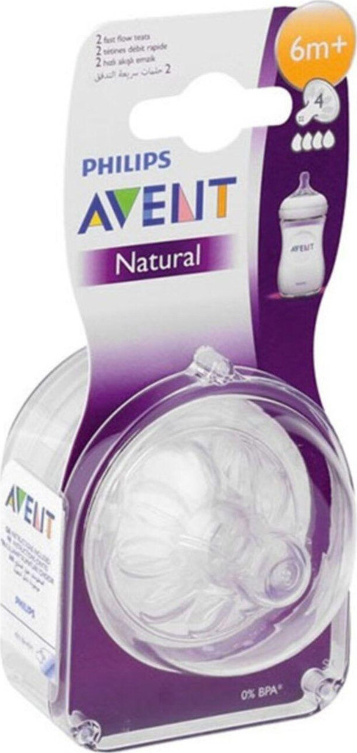 Natural Biberon Emziği 2’li 4 Delik, 6m+