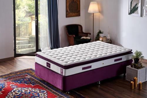 Purple 120x200 Tek Kişilik Pedli Yatak Full Ortopedik Yaylı Yatak
