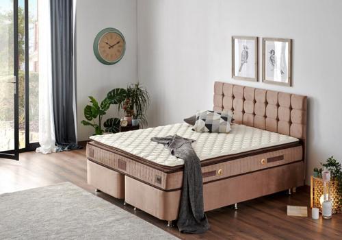 W. Cotton 160x200 cm Çift Kişilik Pedli Yatak Baza Başlık Takımı - Kumaş Baza, Başlık ve Yatak Seti