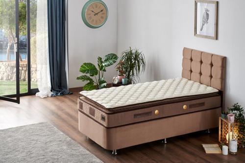 W. Cotton 80x180 cm Tek Kişilik Pedli Yatak Baza Başlık Takımı - Kumaş Baza, Başlık ve Yatak Seti