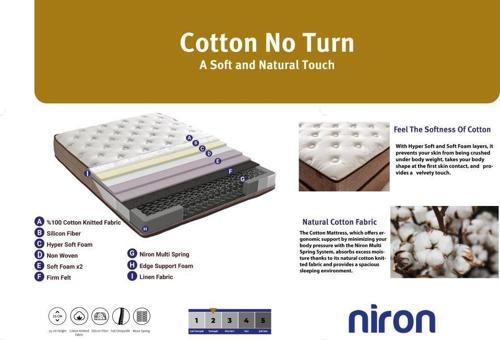 Cotton No Turn 90x190 cm Tek Kişilik Yatak Baza Başlık Takımı - Baza, Başlık ve Yatak Seti