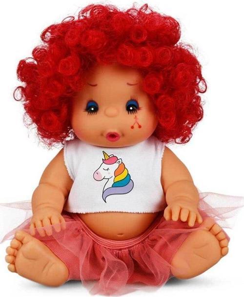 Afro Bebek Kıvırcık Saçlı 23 cm 23488 Kırmızı