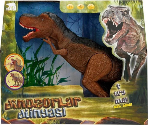 Crazoo Sesli ve Işıklı Büyük Dinozor 61278 Kahverengi