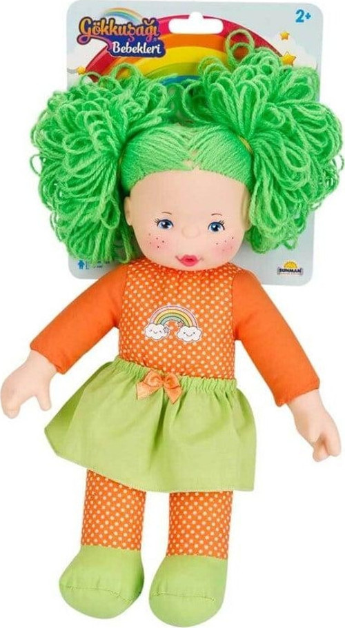 Gökkuşağı Bebekleri Dolgu Bebek 35cm 23457 Yeşil Saçlı