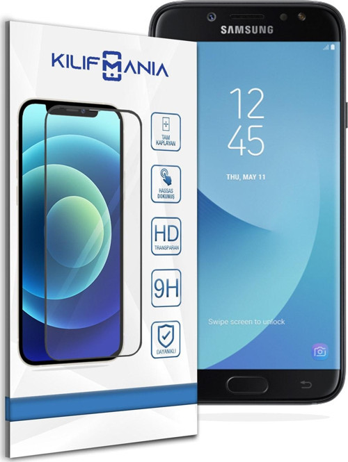 Samsung Galaxy J7 Pro Tam Kaplayan Temperli Ekran Koruyucu Cam
