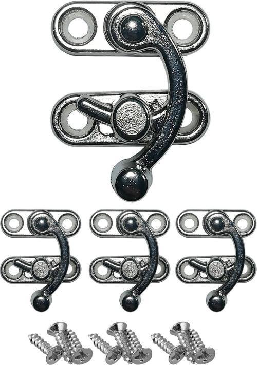 KÜÇÜK YAY GÖZÜ KANCALI KİLİT NİKEL 4 ADET KUTU SANDIK VE KAPAK KLİPSİ 20X24 MM