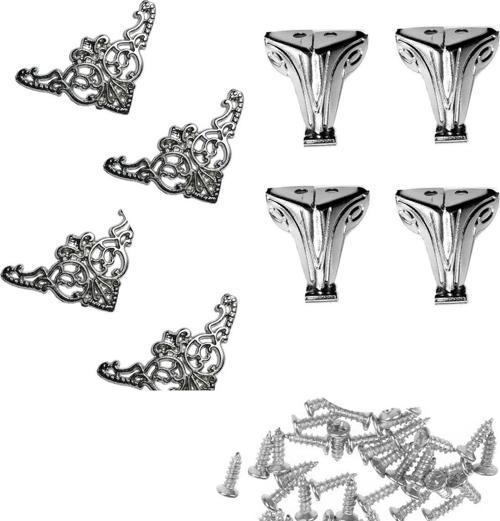 KUTU SANDIK KÖŞE VE AYAK SÜSLEME SETİ VİDALI NİKEL