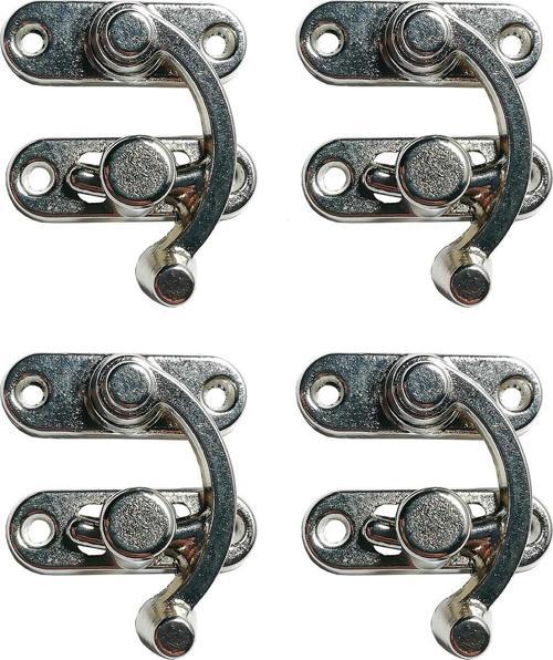 Orta Boy Yay Gözü Kancalı Kilit Nikel 4 Adet 28x33 mm