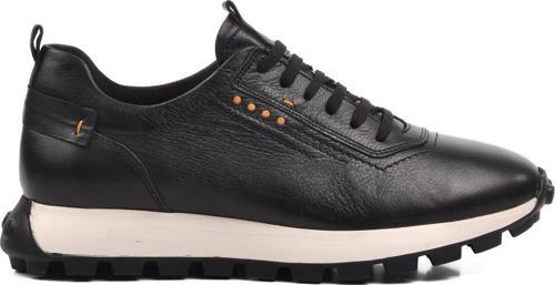 252572 Siyah Hakiki Deri Erkek Günlük Ayakkabı