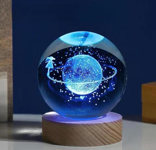 Renk Değiştiren Satürnlü Kız Cam Küre