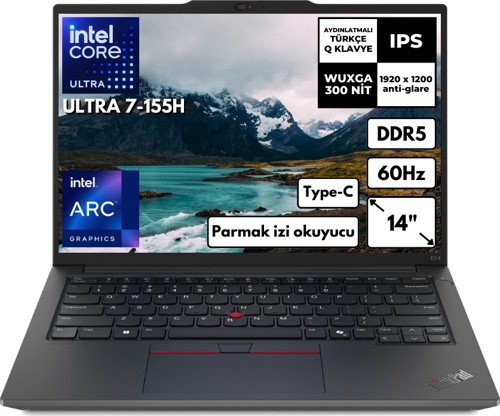 ThinkPad E14 G6 Ultra 7-155H 16GB 1 TBSSD Arc Graphics 14" WUXGA Windows 11 Home 21M70031TX BT51