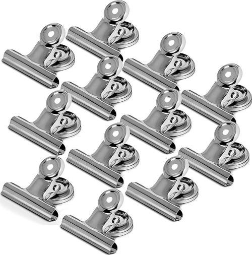 12 Adet Mıknatıslı Mandallı Buzdolabı Magnet Fotoğraf Kağıt Evrak Tutucu