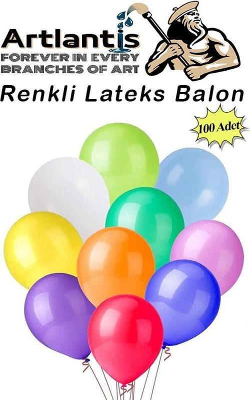 Balon Renkli Lateks 100 Adet Renkli Balon 10'' Canlı Renkler Parti Doğum Günü Süsleme Malzemeleri Balon 26 cm