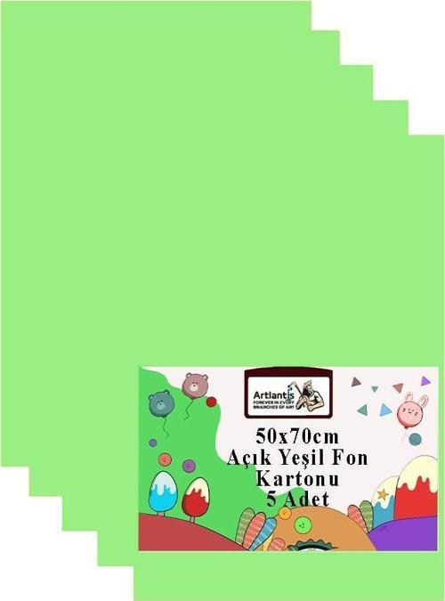 Fon Kartonu 50x70 cm 120 gr 5 Adet 50*70 cm Renkli Fon Kartonu Kağıdı 120 Gr Okul Sınıf Etkinlik Kreş Okul Öncesi