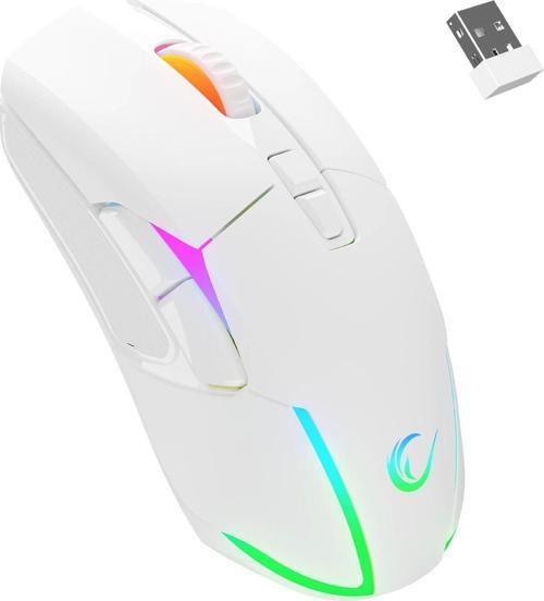 NOVA M4 Kablosuz Beyaz RGB Ledli Şarjlı Gaming Oyuncu Mouse