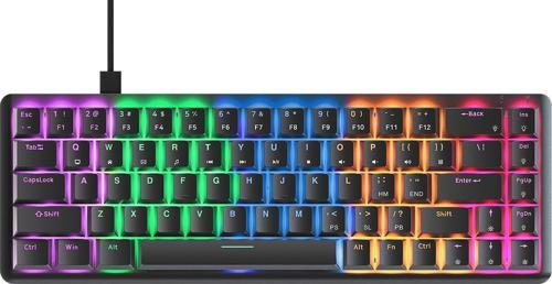 REBEL Siyah Low Profile RED SWITCH Mekanik Gaming Oyuncu Klavye US Layout English Rainbow