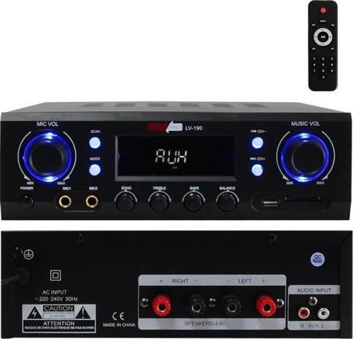Lv-190 Stereo Mikser Amfi 2x200 Watt Usb Mp3 240V