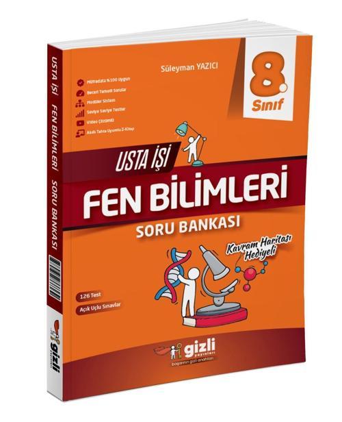 Gizli Yayınları 8. Sınıf Fen Bilimleri Usta Işi Soru Bankası + Kavram Haritası 2024 - 2025