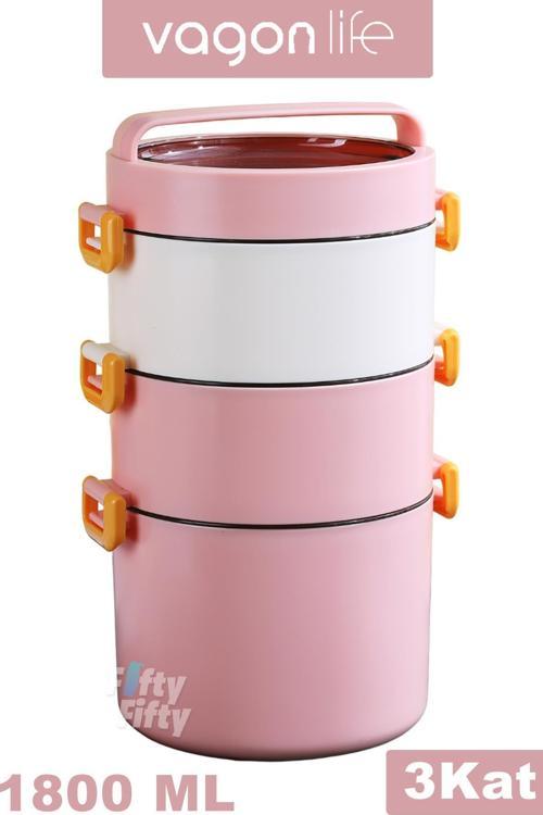 Lunch Box 3 Katlı Büyük Boy 1800 ML  Ofis-Okul İçin Yeni Nesil Sefer Tası-FFLBOX3KAT1800ML