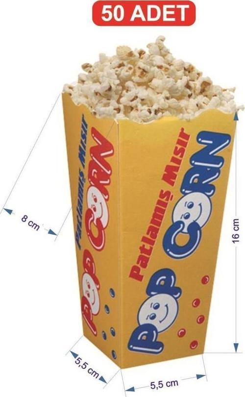 Küçük Karton PopCorn / Mısır Kutusu 50 Adet