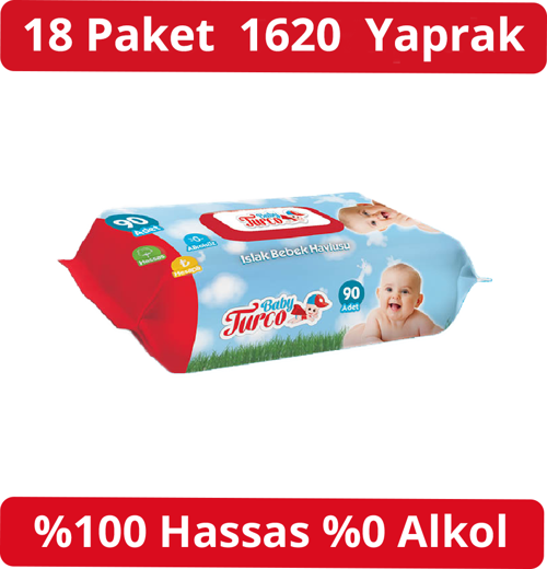 Islak Havlu 90'lı Kapaklı 18 Adet 1620 Yaprak