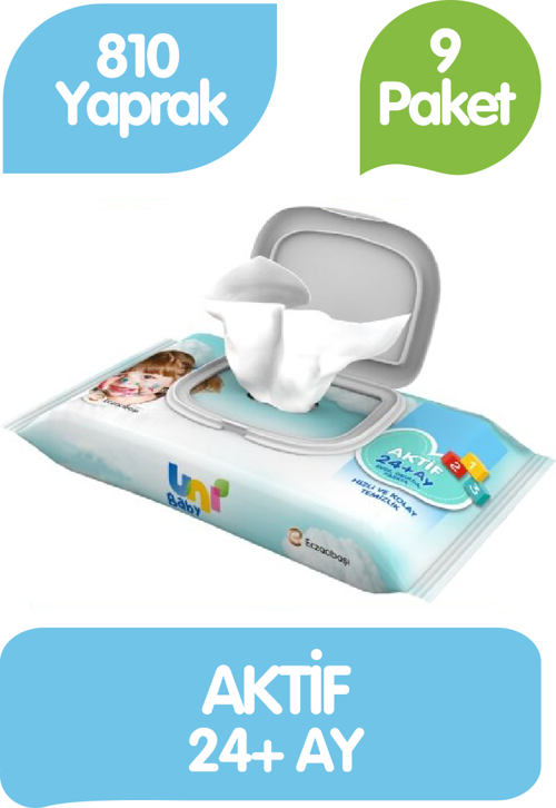 Islak Havlu Kapaklı 90'lı 9 Paket 810 Yaprak