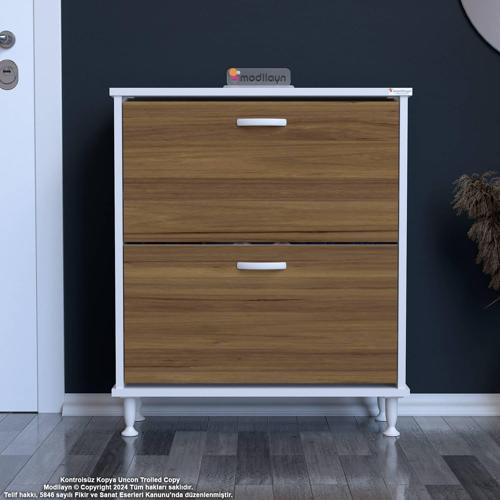 UMAY Antre Hol 52 x 86 x 25, 5 cm’ lik 2 Düşer Kapak 4 Göz Bölmeli Ayakkabılık