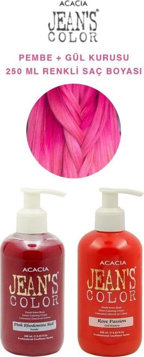 Jeans Color Su Bazlı Saç Boyası Pembe-Gül Kurusu SET