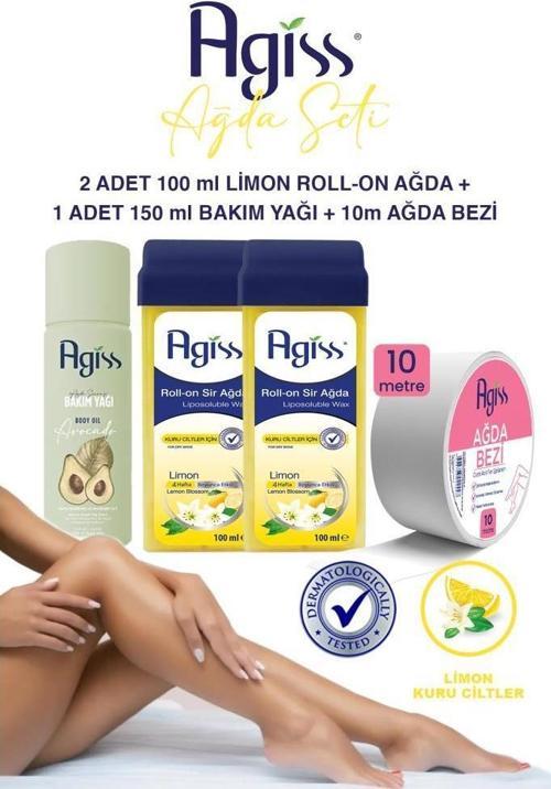 Kuru Ciltler için Limonlu  Rollon Ağda ve Temizleme Seti