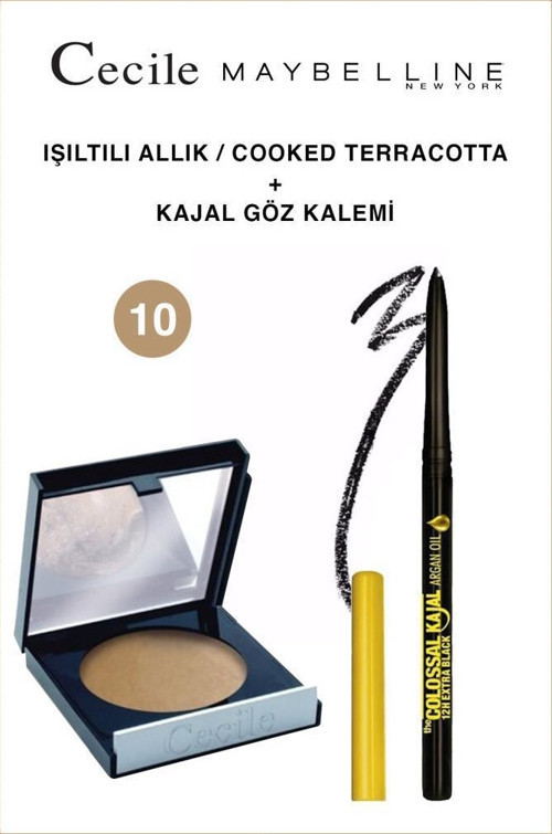 Işıltılı Yanaklar-Akmayan Dağılmayan Kajal Makyaj Seti 10