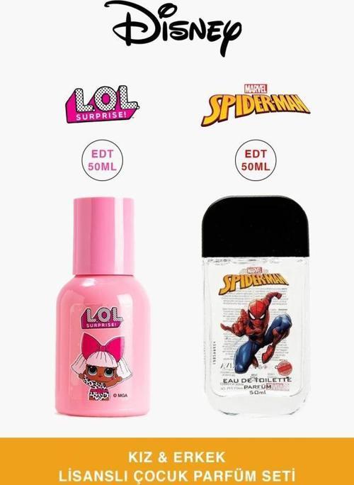 Lol-Spiderman Kız-Erkek Çocuk Parfüm Seti