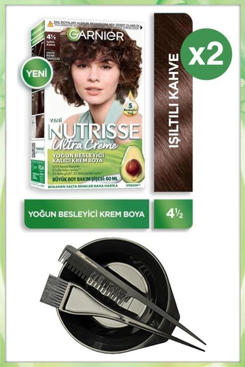 Nutrisse Ultra Krem Saç Boyası 4 1:2 IŞILTILI KAHVE X2 BOYAMA SETİ