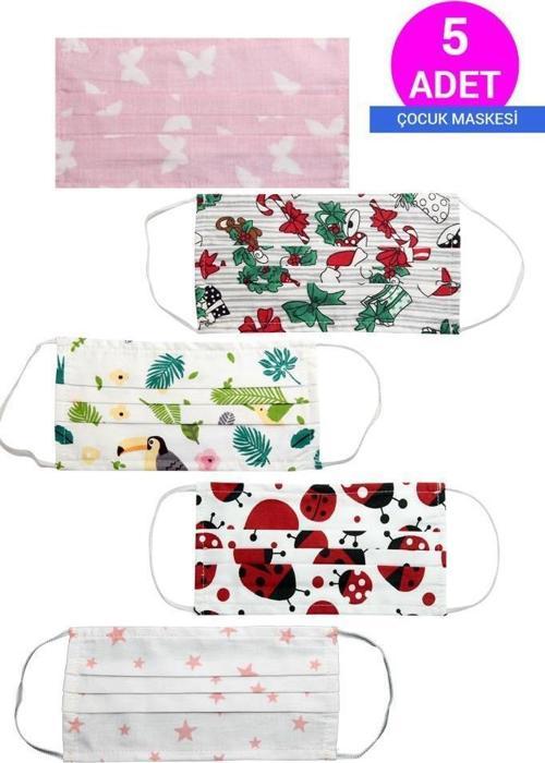 Yıkanılabilir Desenli Koruyuculu Çocuk Bez Maske X5