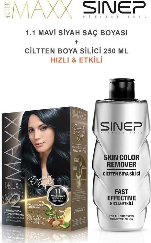 Saç Boyası 1.1 Mavi Siyah-Profesyonel Cillten Boya Silici Set