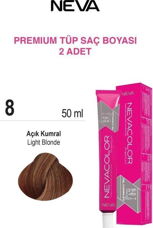 Nevacolor Tüp Saç Boyası 8. Açık Kumral 50ml X2