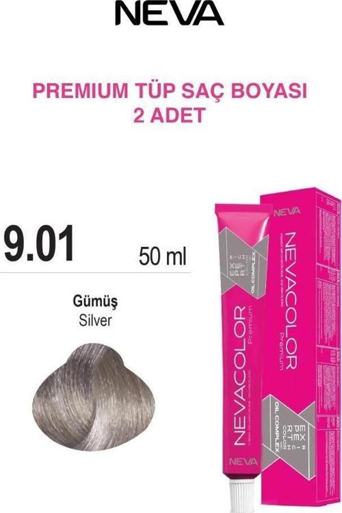 Nevacolor Tüp Saç Boyası 9.01 Gümüş 50ml X2